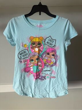 L.O.L. Surprise! Girls' Light Blue Graphic Tee - Mermaid & Friends